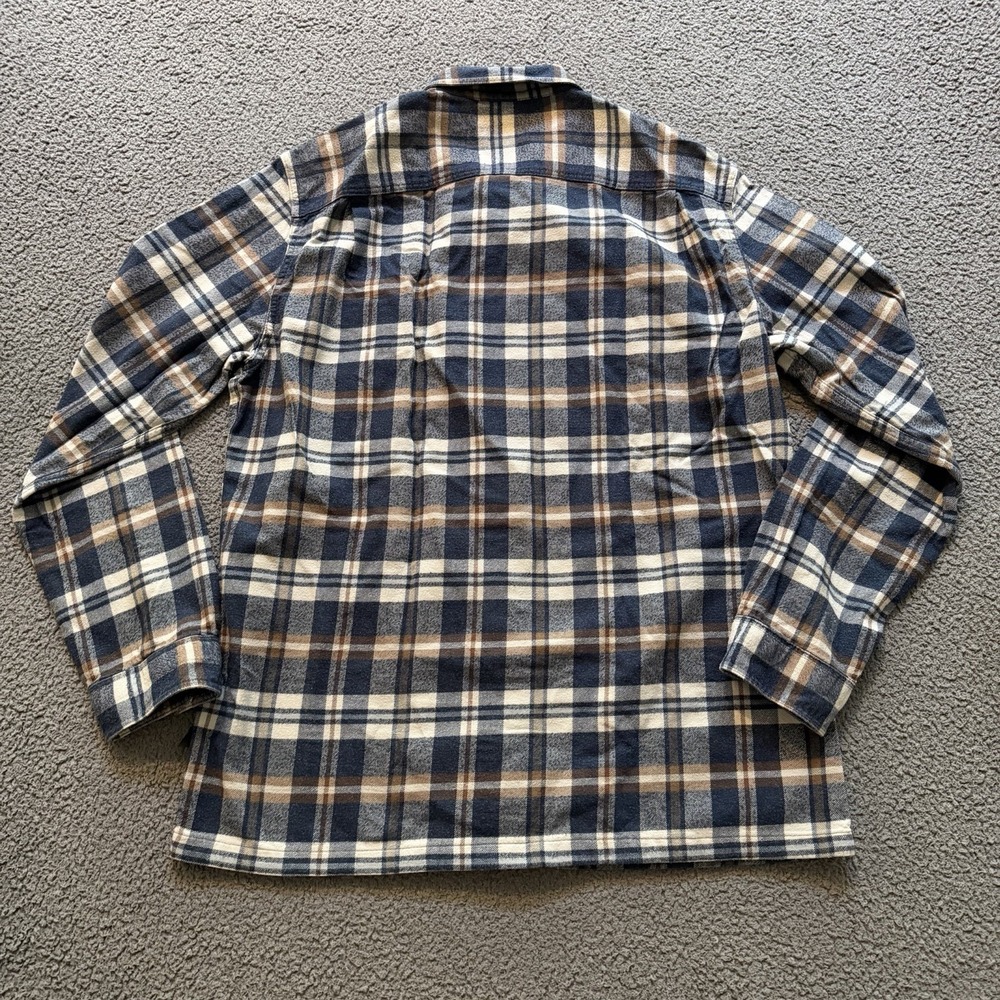 Patagonia Shirt Blue Plaid Fjord Flannel Organic Cotton Hiking Outdoors Medium - Picture 10 of 10